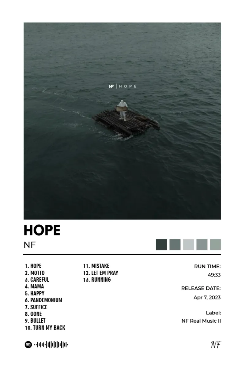 Album poster for HOPE by NF