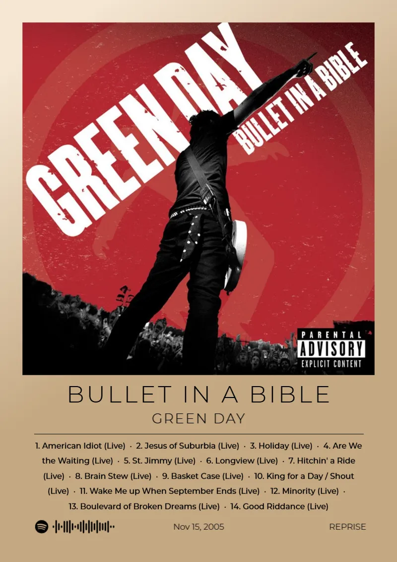 Bullet in a Bible · Bullet in a Bible · Green Day · DIN A4 Album poster for Bullet in a Bible by Green Day