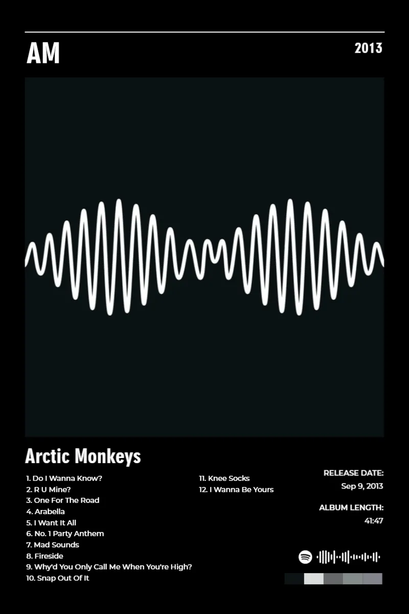 AM · AM · Arctic Monkeys · 2:3 Album poster for AM by Arctic Monkeys