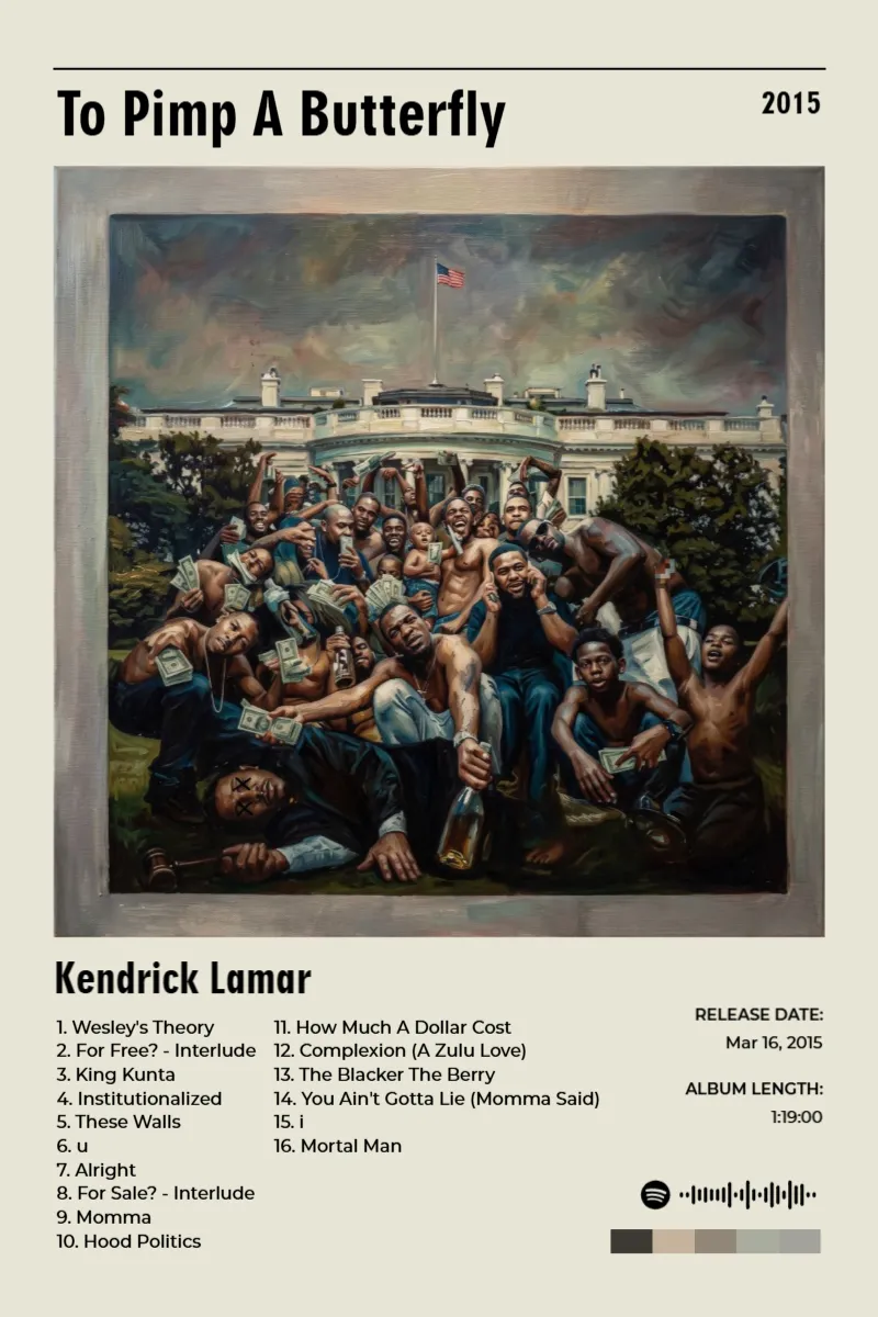 Album poster for To Pimp A Butterfly by Kendrick Lamar