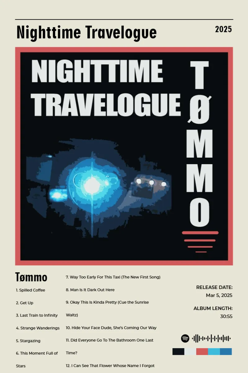 Album poster for Nighttime Travelogue by Tømmo