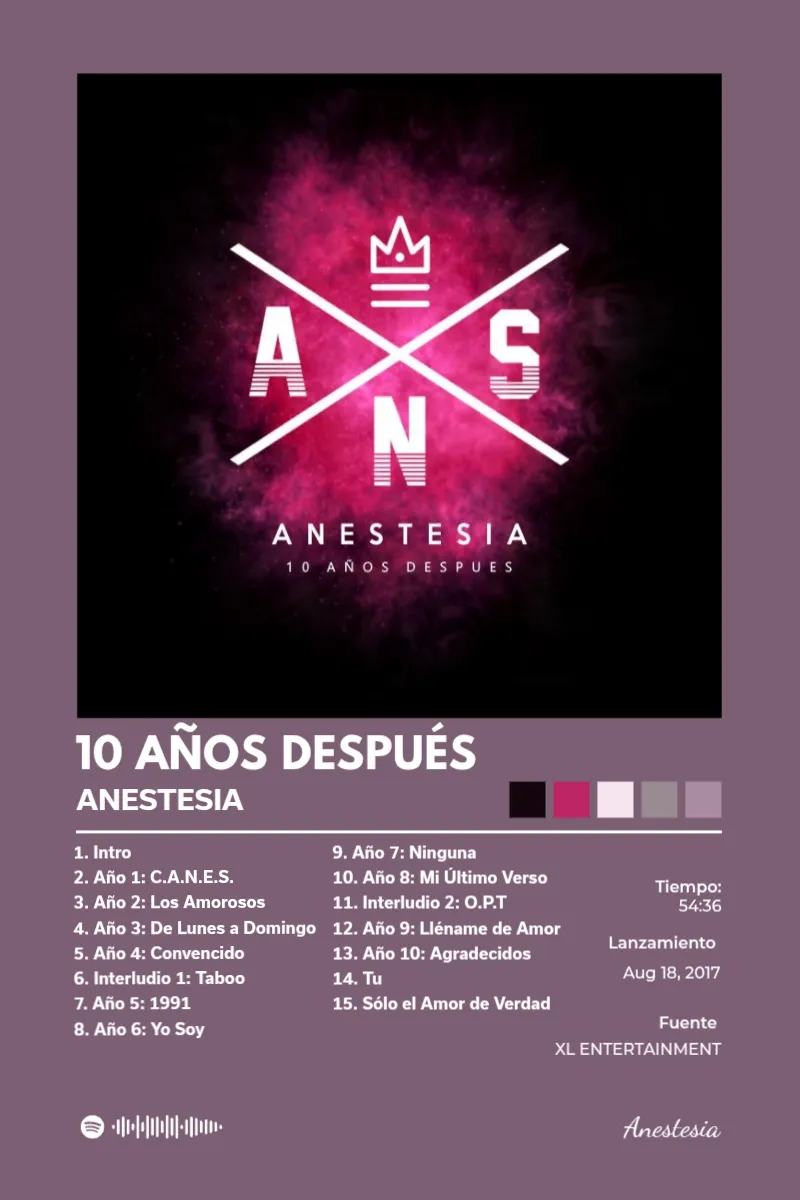 10 Años Después by @fansdesidd — Anestesia | Community · PosterVibe