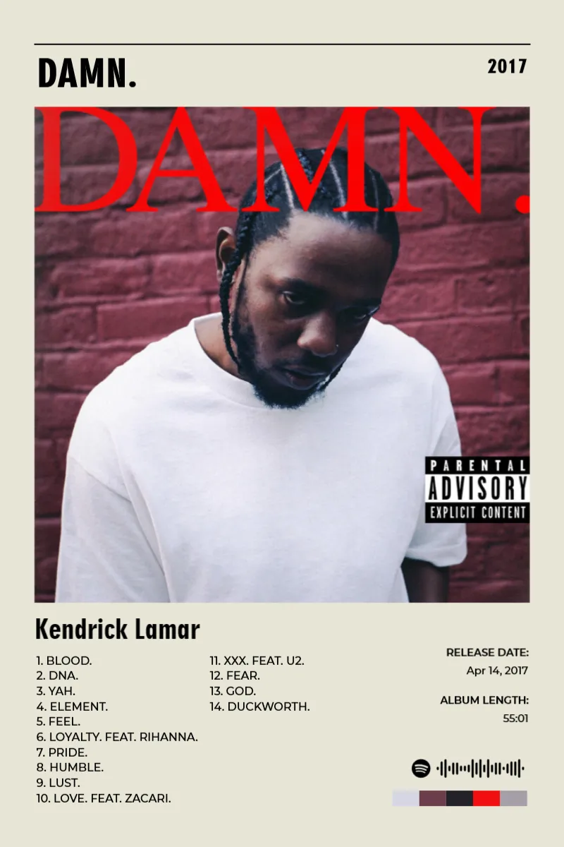 DAMN. · DAMN. · Kendrick Lamar · 2:3 Album poster for DAMN. by Kendrick Lamar
