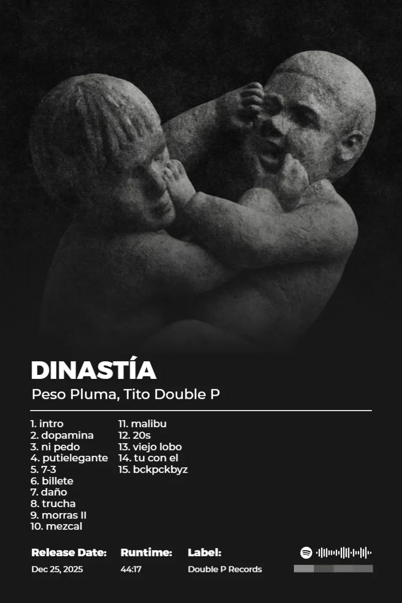 DINASTÍA · DINASTÍA · Peso Pluma, Tito Double P · 2:3 Album poster for DINASTÍA by Peso Pluma, Tito Double P