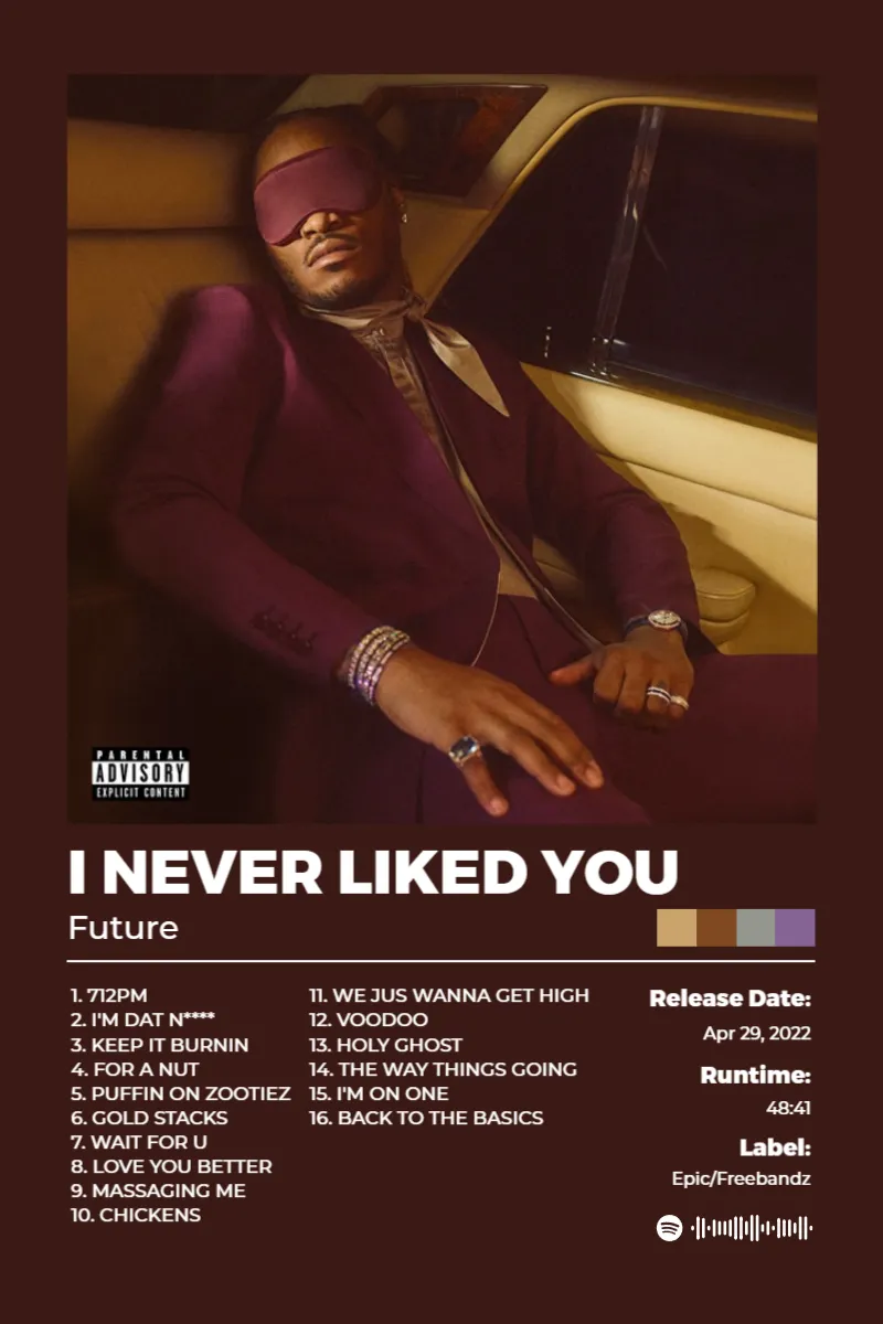 I NEVER LIKED YOU · I NEVER LIKED YOU · Future · 2:3 Album poster for I NEVER LIKED YOU by Future