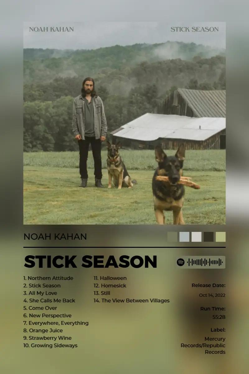 Stick Season · Stick Season · Noah Kahan · 2:3 Album poster for Stick Season by Noah Kahan