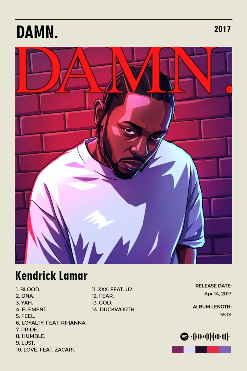 Album poster for DAMN. by Kendrick Lamar