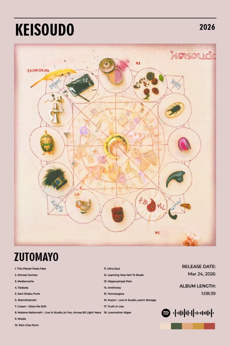Album poster for KEISOUDO by ZUTOMAYO