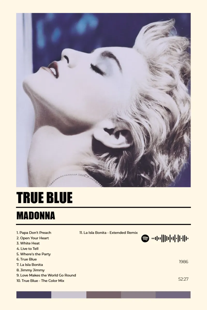 Album poster for True Blue by Madonna