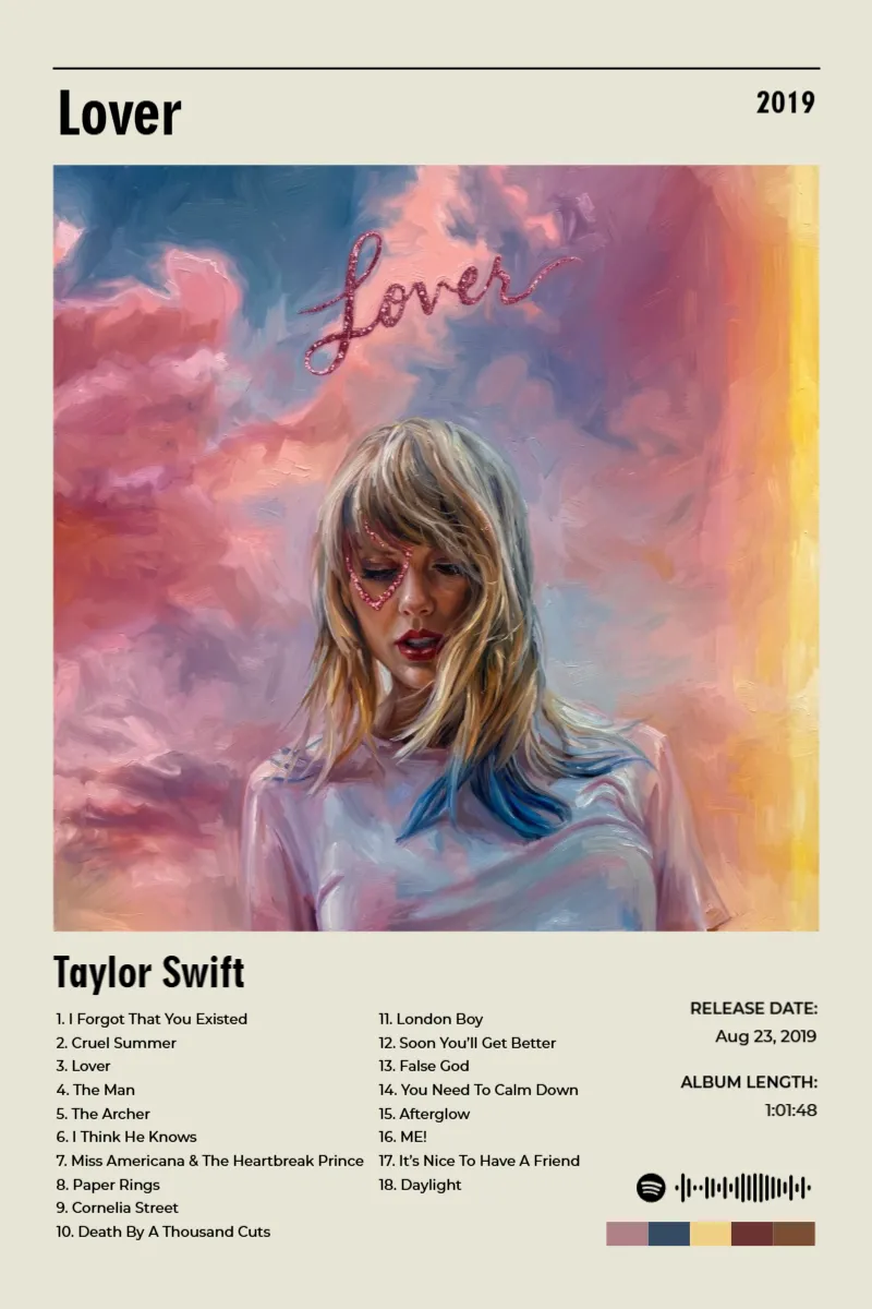 Album poster for Lover by Taylor Swift