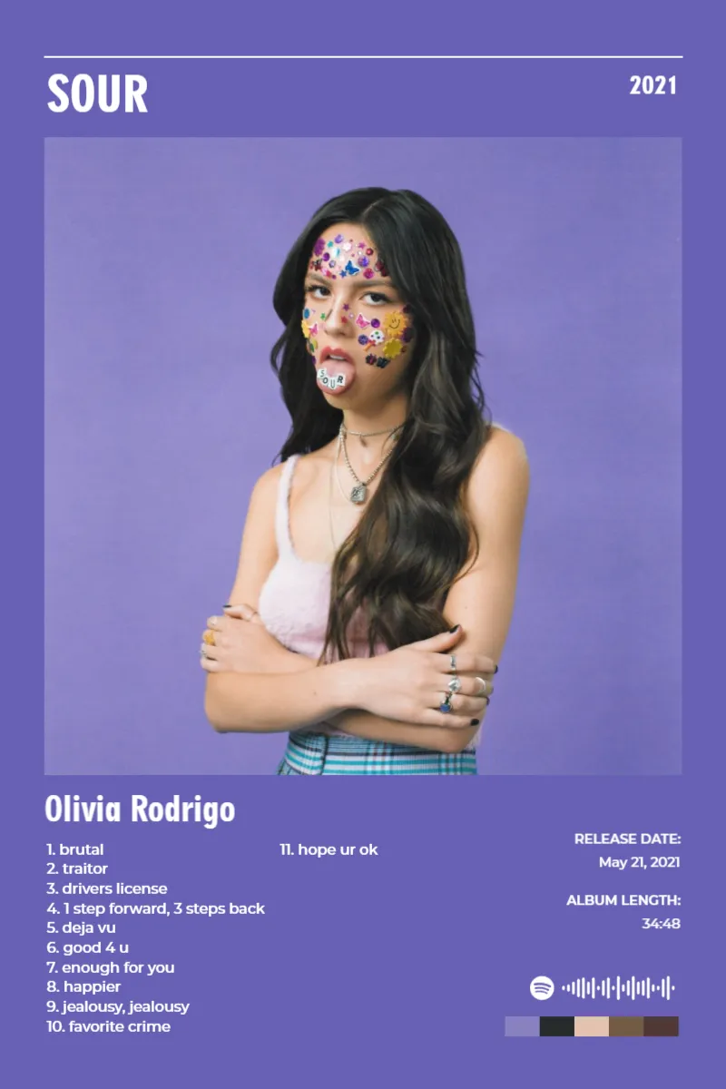 Album poster for SOUR by Olivia Rodrigo