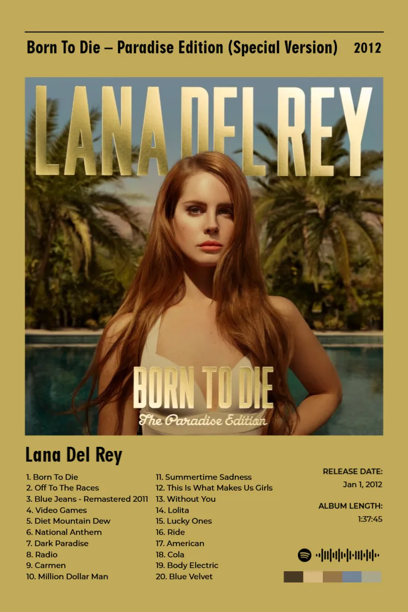 Album poster for Born To Die – Paradise Edition (Special Version) by Lana Del Rey