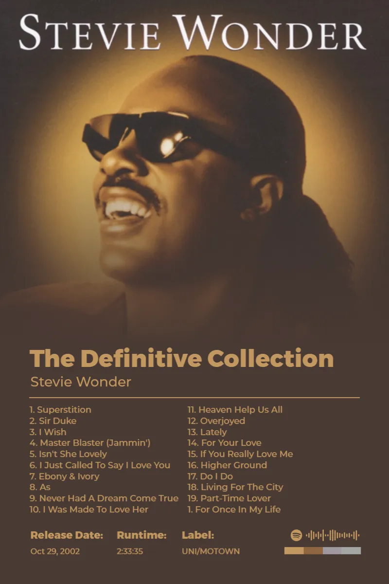 The Definitive Collection (Deluxe Edition) · The Definitive Collection (Deluxe Edition) · Stevie Wonder · 2:3 Album poster for The Definitive Collection (Deluxe Edition) by Stevie Wonder
