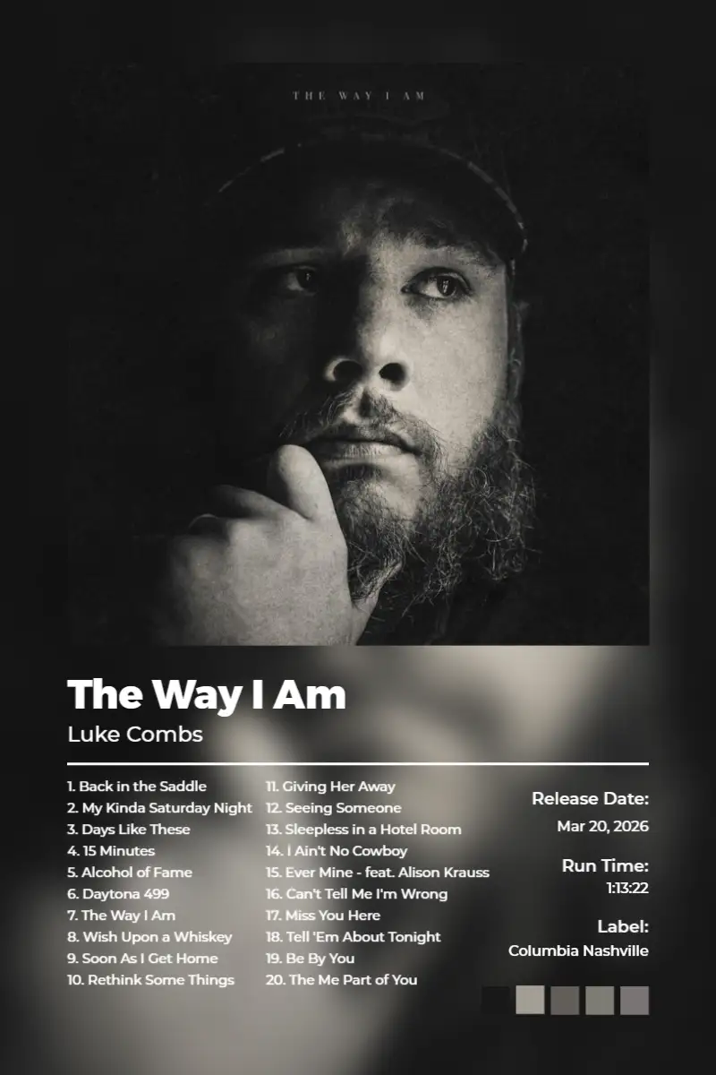 The Way I Am · The Way I Am · Luke Combs · 2:3 Album poster for The Way I Am by Luke Combs