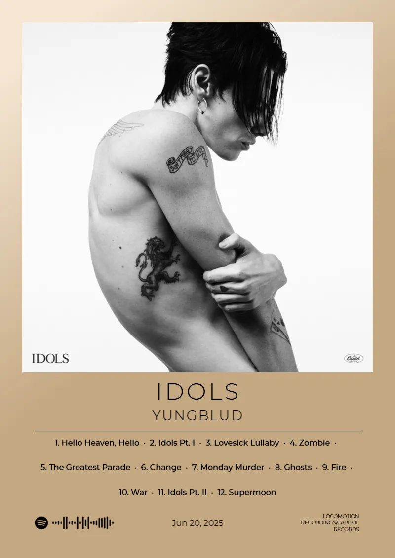 Idols · Idols · YUNGBLUD · DIN A4 Album poster for Idols by YUNGBLUD