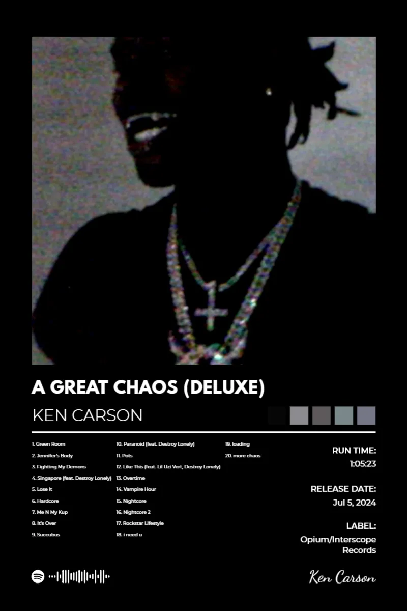 Album poster for A Great Chaos (Deluxe) by Ken Carson