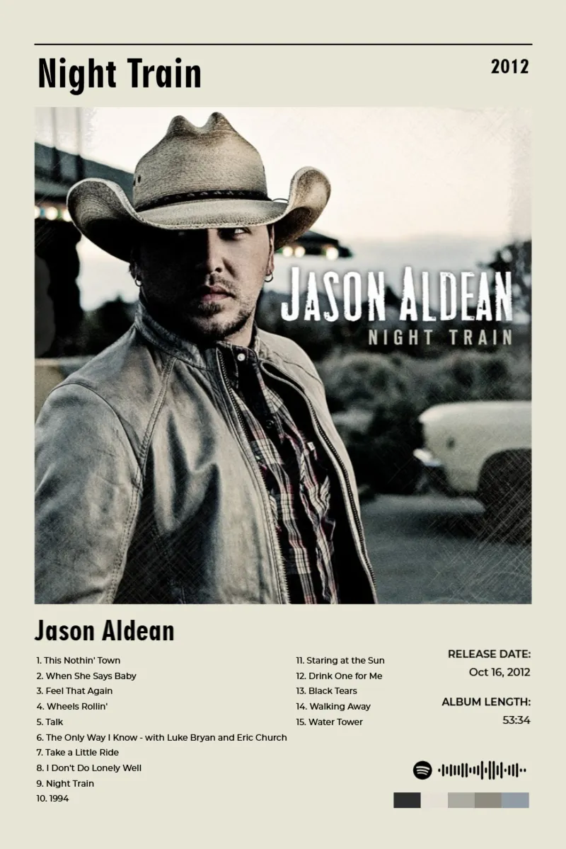 Album poster for Night Train by Jason Aldean