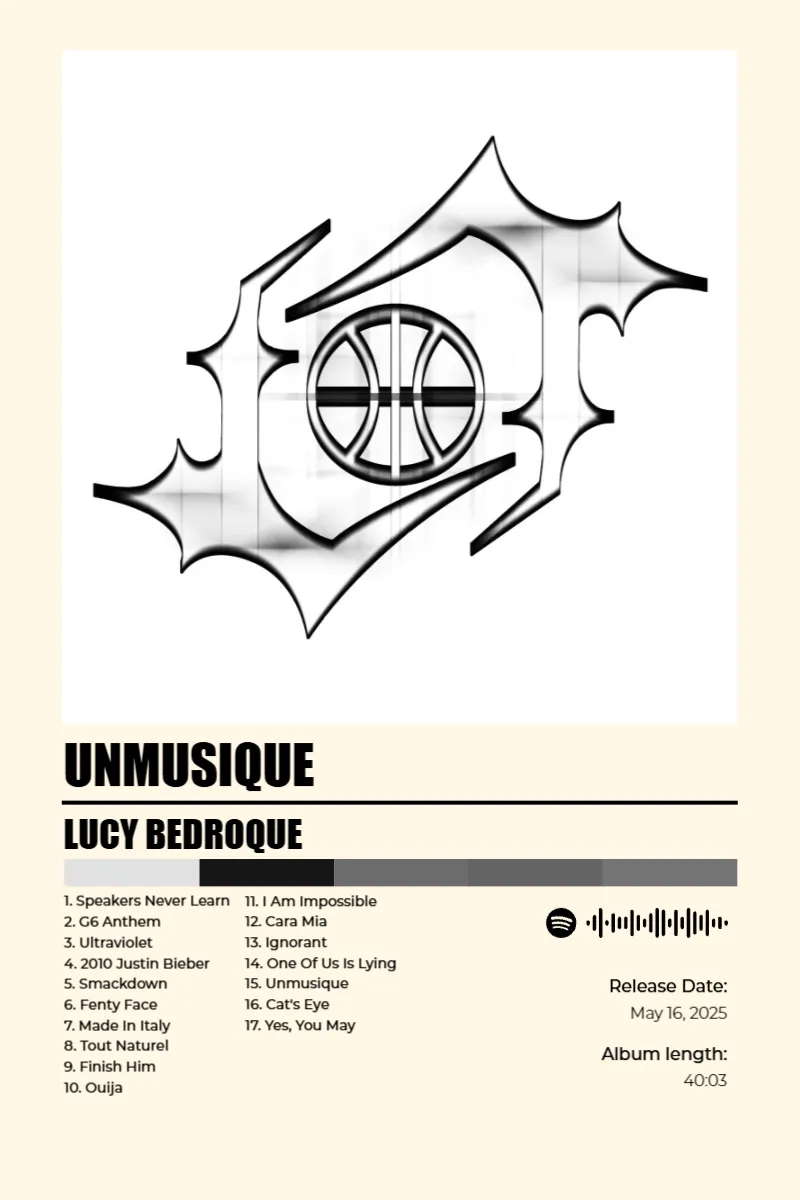 Album poster for Unmusique by Lucy Bedroque