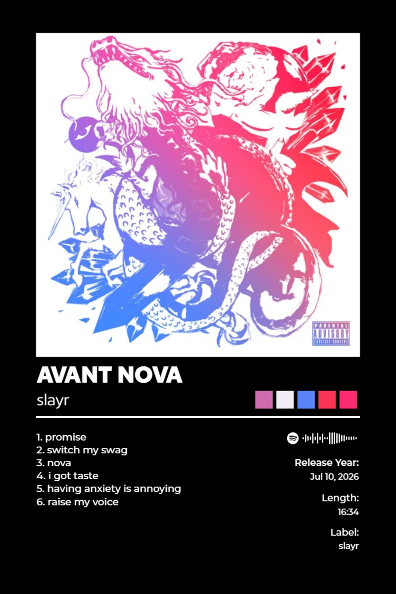 Album poster for AVANT NOVA by slayr