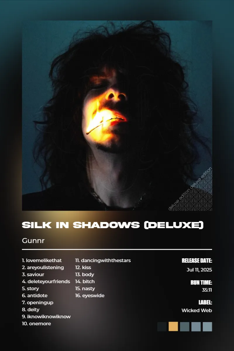 Album poster for silk in shadows (deluxe) by Gunnr