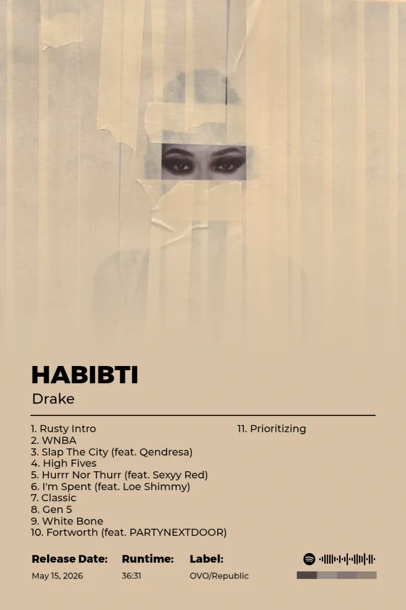 HABIBTI · HABIBTI · Drake · 2:3 Album poster for HABIBTI by Drake