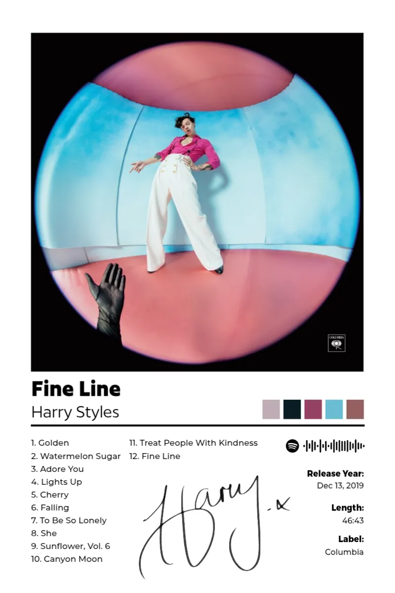 Album poster for Fine Line by Harry Styles