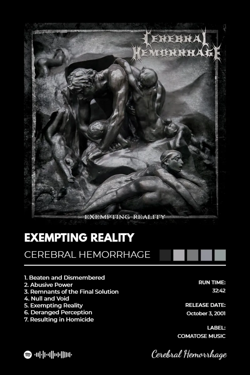 Album poster for Exempting Reality by Cerebral Hemorrhage