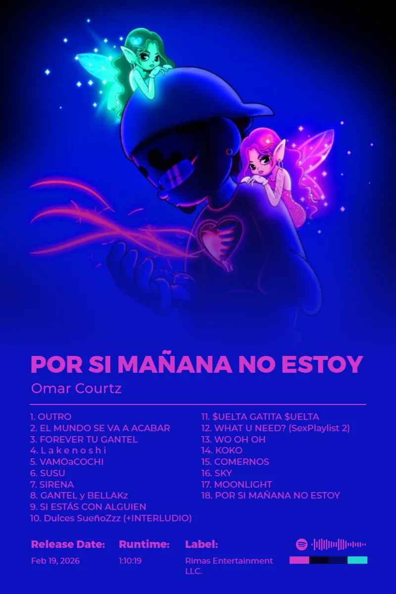 POR SI MAÑANA NO ESTOY · POR SI MAÑANA NO ESTOY · Omar Courtz · 2:3 Album poster for POR SI MAÑANA NO ESTOY by Omar Courtz