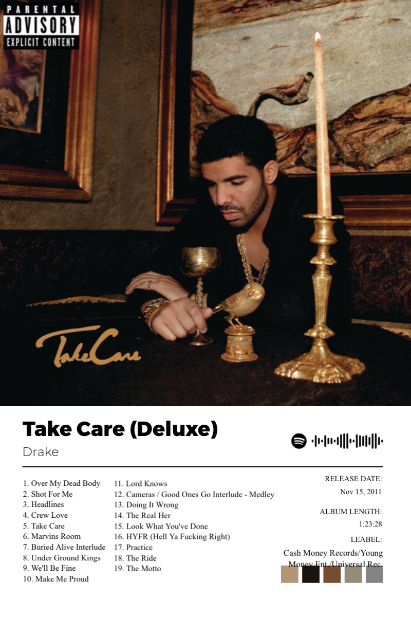 Album poster for Take Care (Deluxe) by Drake