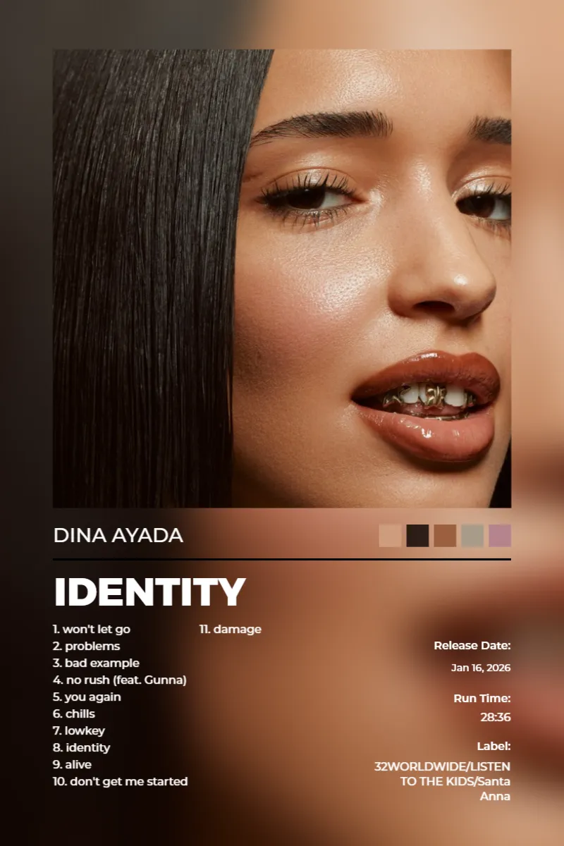 Album poster for IDENTITY by Dina Ayada