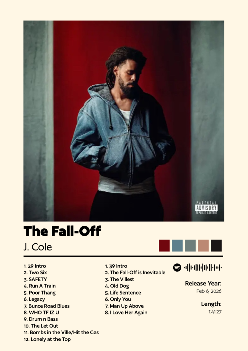 The Fall-Off · The Fall-Off · J. Cole · DIN A4 Album poster for The Fall-Off by J. Cole