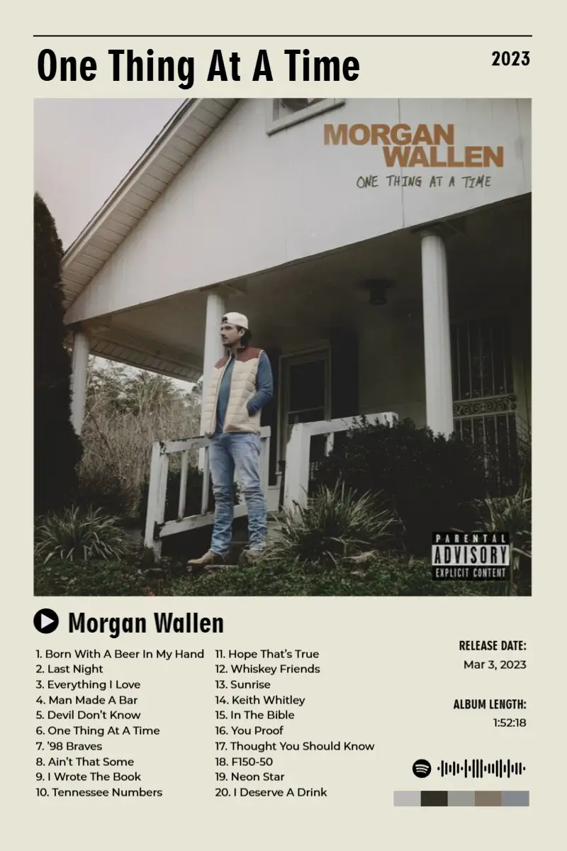 One Thing At A Time · One Thing At A Time · Morgan Wallen · 2:3 Album poster for One Thing At A Time by Morgan Wallen
