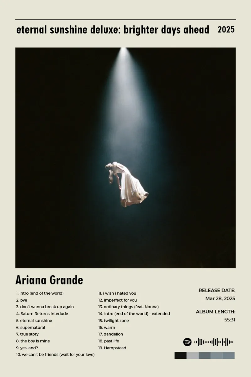 Album poster for eternal sunshine deluxe: brighter days ahead by Ariana Grande