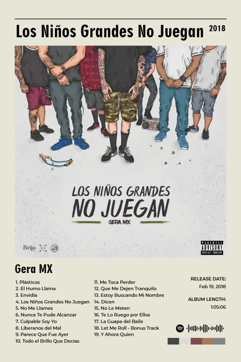 Album poster for Los Niños Grandes No Juegan by Gera MX