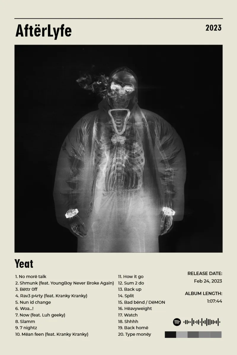 Album poster for AftërLyfe by Yeat