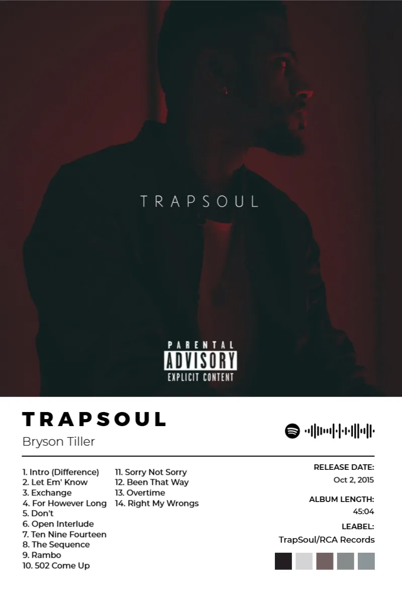 T R A P S O U L · T R A P S O U L · Bryson Tiller · 2:3 Album poster for T R A P S O U L by Bryson Tiller