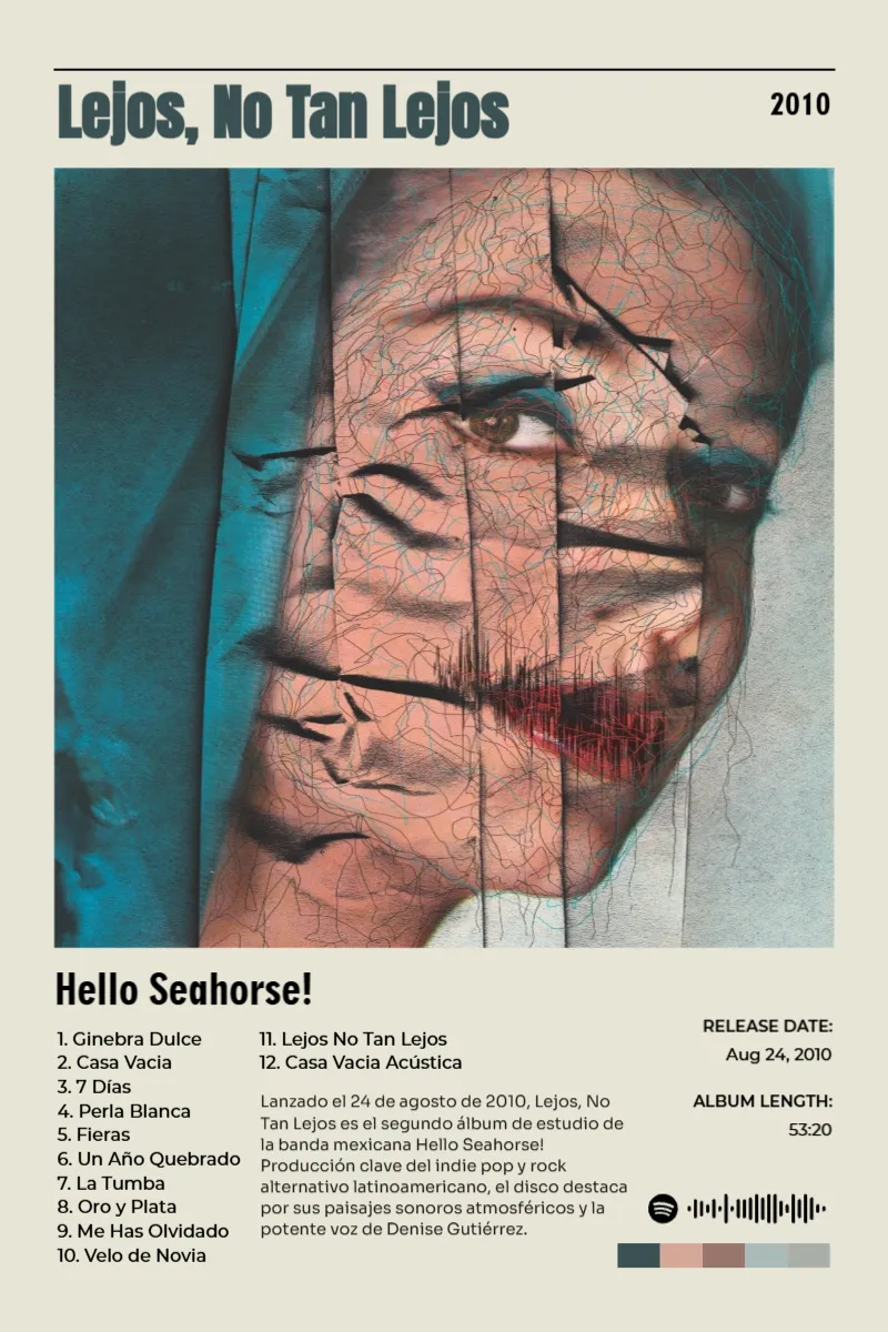 Album poster for Lejos, No Tan Lejos by Hello Seahorse!