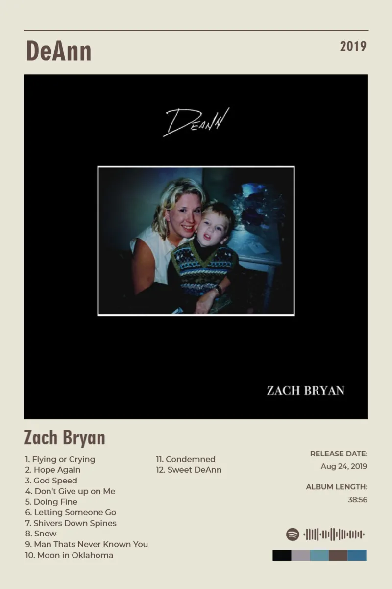 DeAnn · DeAnn · Zach Bryan · 2:3 Album poster for DeAnn by Zach Bryan