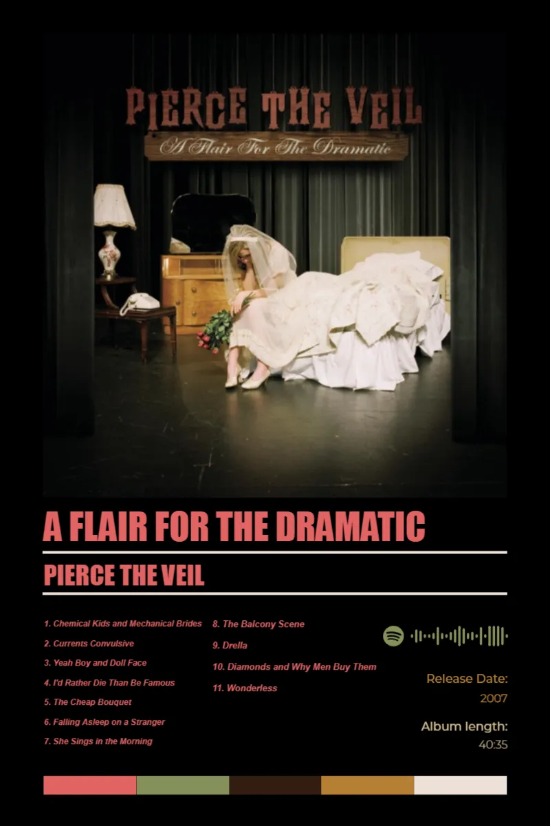 Album poster for A Flair For The Dramatic by Pierce The Veil