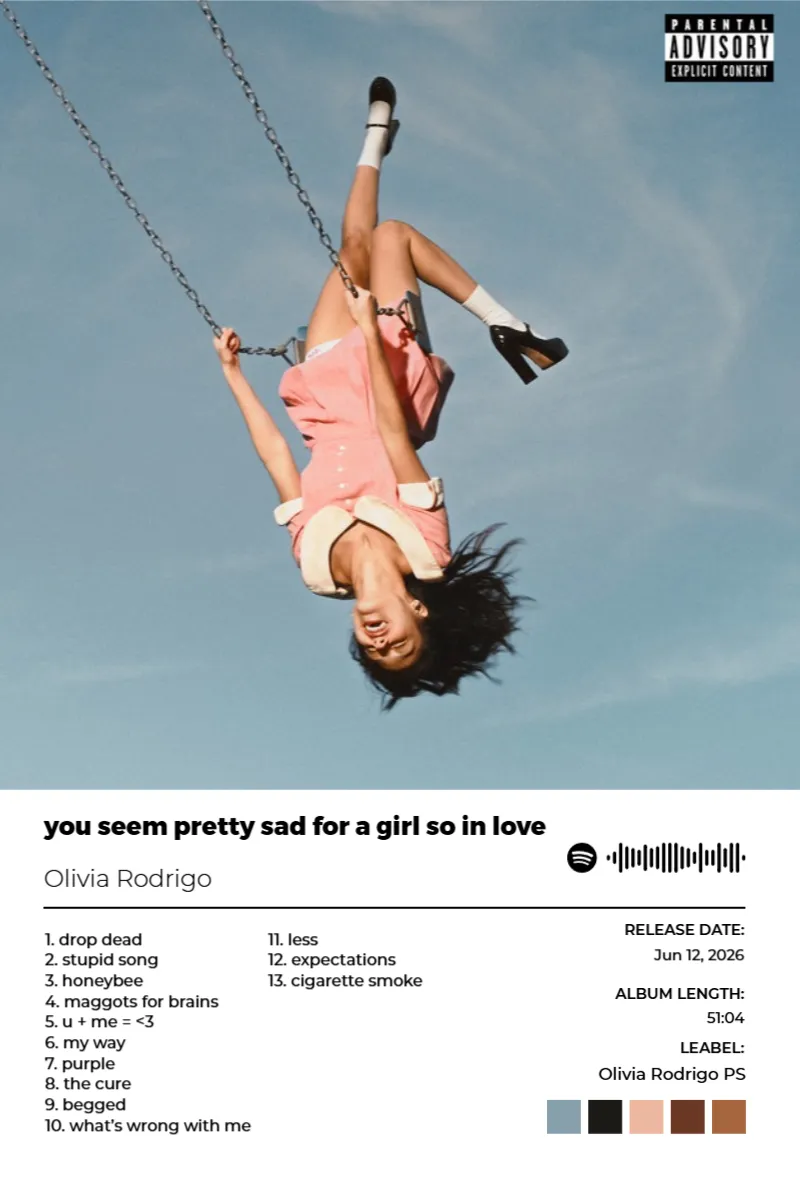 Album poster for you seem pretty sad for a girl so in love by Olivia Rodrigo