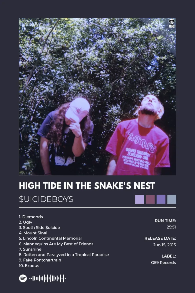Album poster for High Tide in the Snake's Nest by $uicideboy$