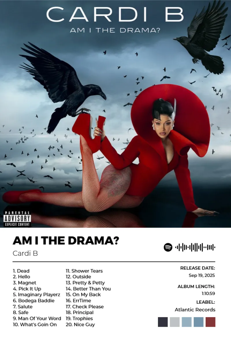 AM I THE DRAMA? · AM I THE DRAMA? · Cardi B · 2:3 Album poster for AM I THE DRAMA? by Cardi B