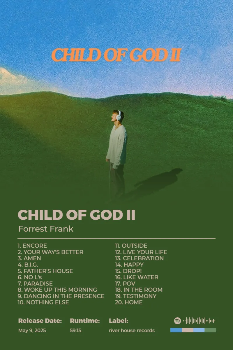 CHILD OF GOD II · CHILD OF GOD II · Forrest Frank · 2:3 Album poster for CHILD OF GOD II by Forrest Frank