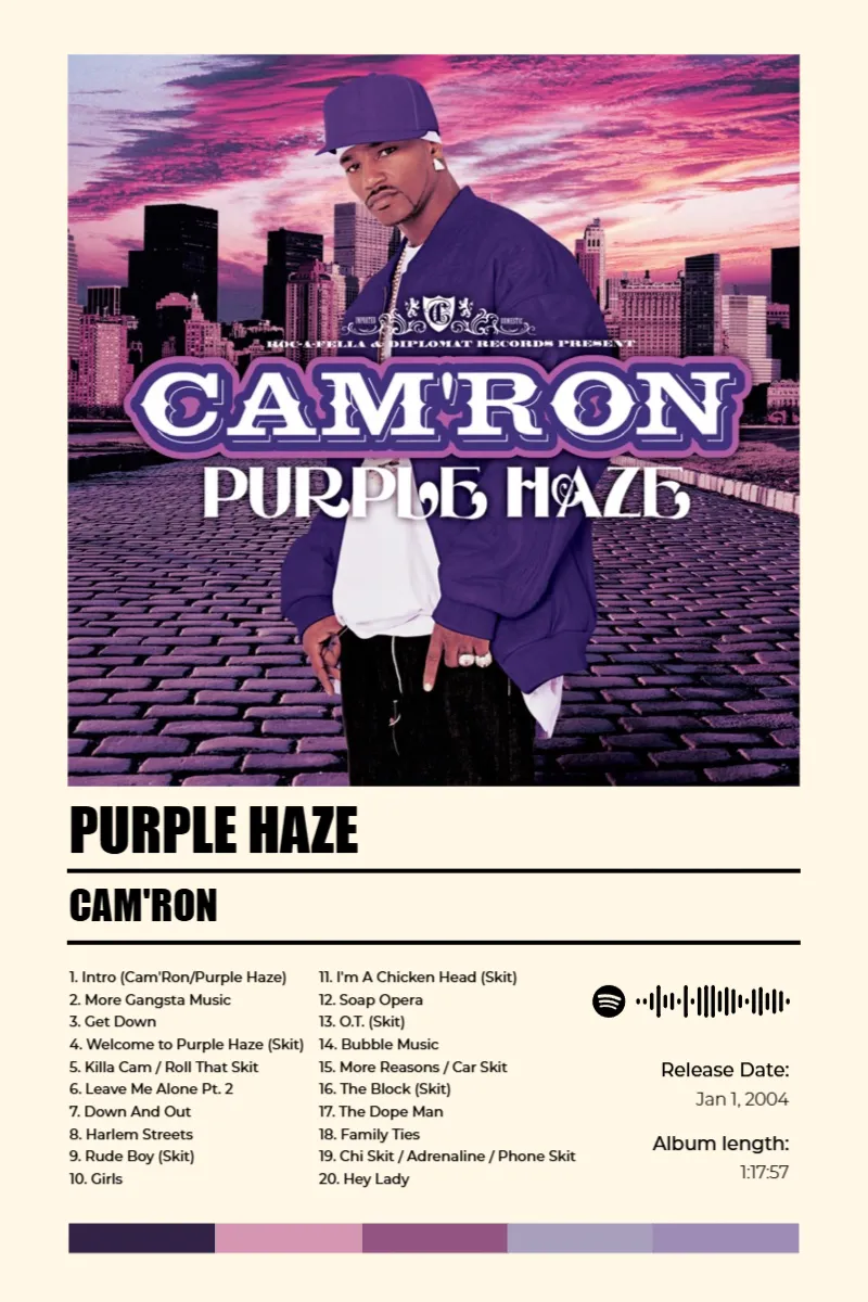 Album poster for Purple Haze by Cam'ron