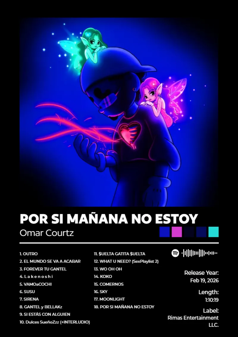 Album poster for POR SI MAÑANA NO ESTOY by Omar Courtz