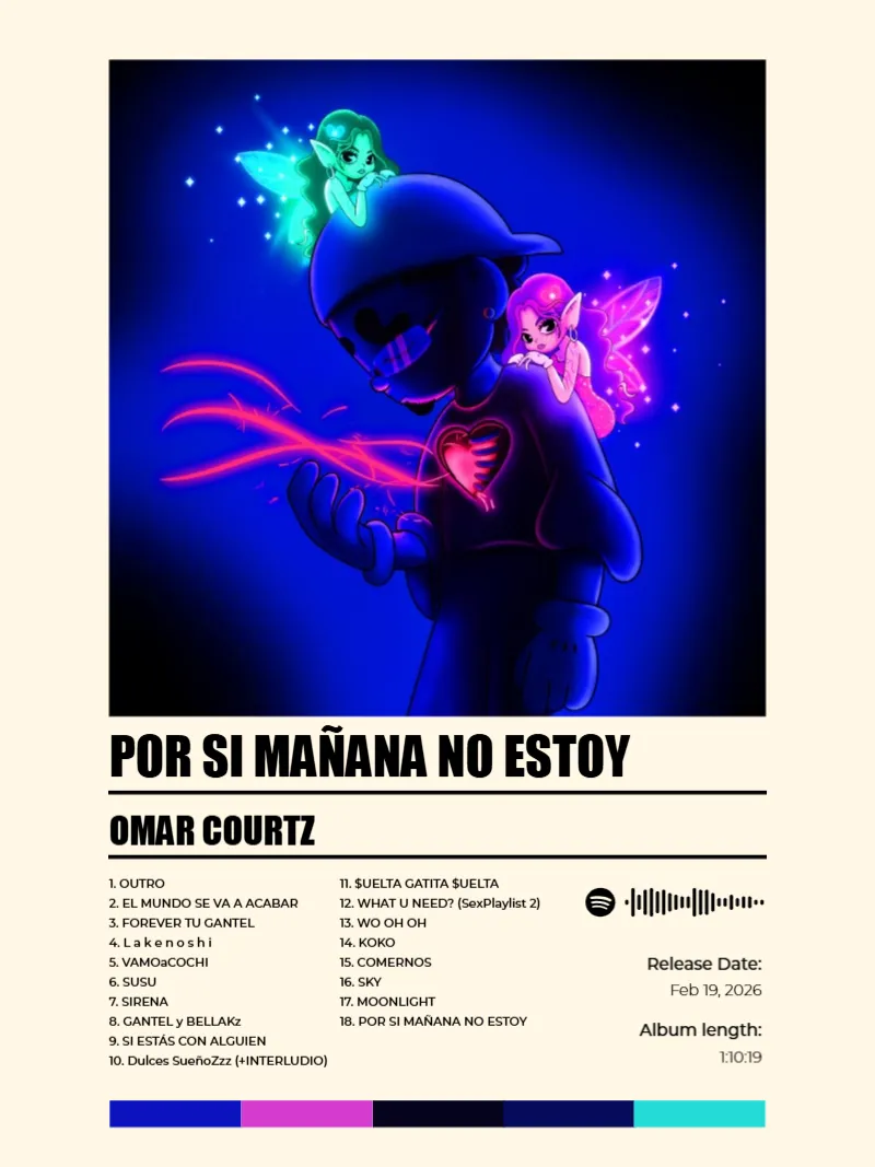 Album poster for POR SI MAÑANA NO ESTOY by Omar Courtz