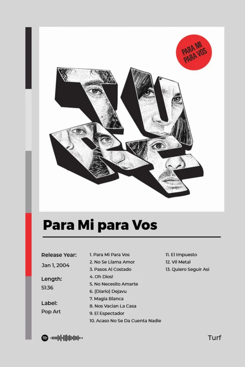 Album poster for Para Mi para Vos by Turf