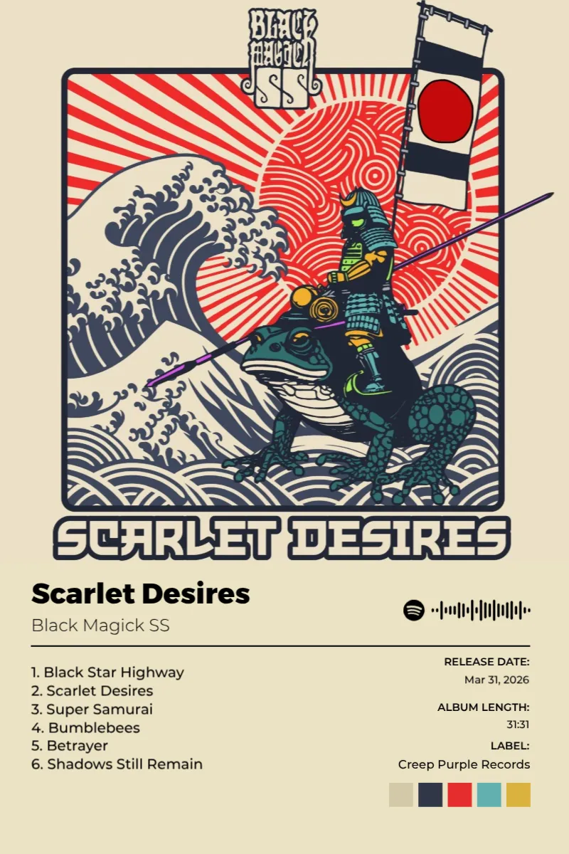 Album poster for Scarlet Desires by Black Magick SS