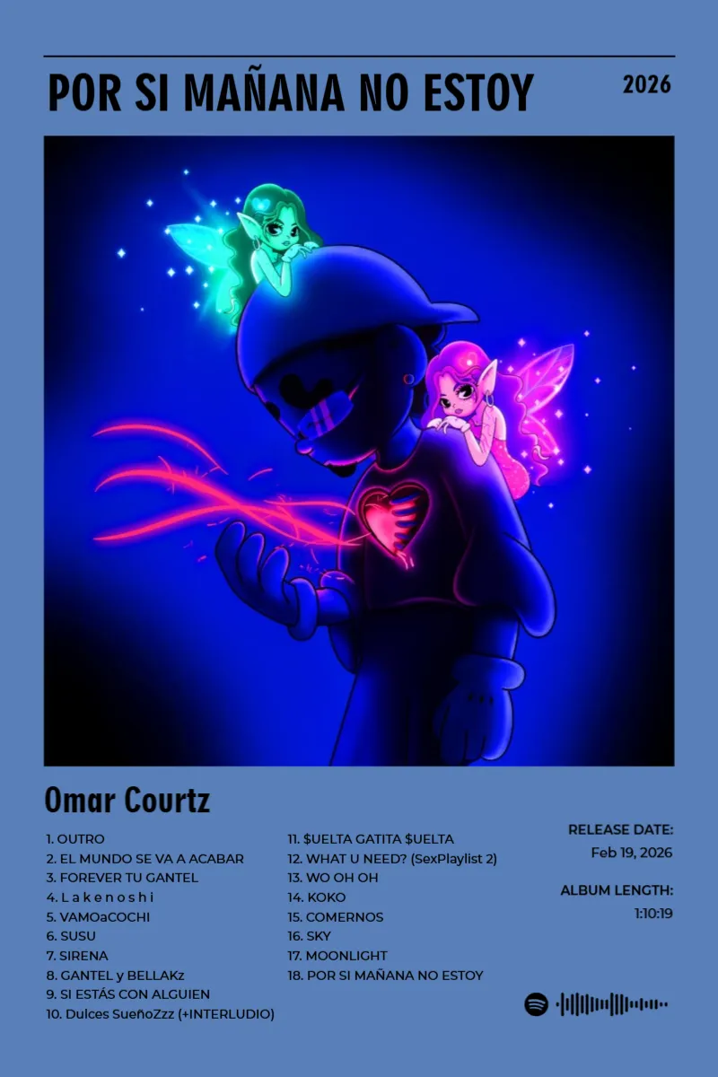 Album poster for POR SI MAÑANA NO ESTOY by Omar Courtz