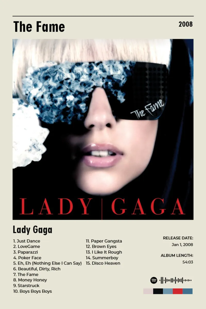 The Fame · The Fame · Lady Gaga · 2:3 Album poster for The Fame by Lady Gaga